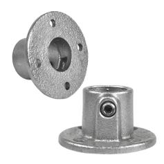 Buiskoppeling Ronde voetplaat met doorloop-B / 26,9 mm